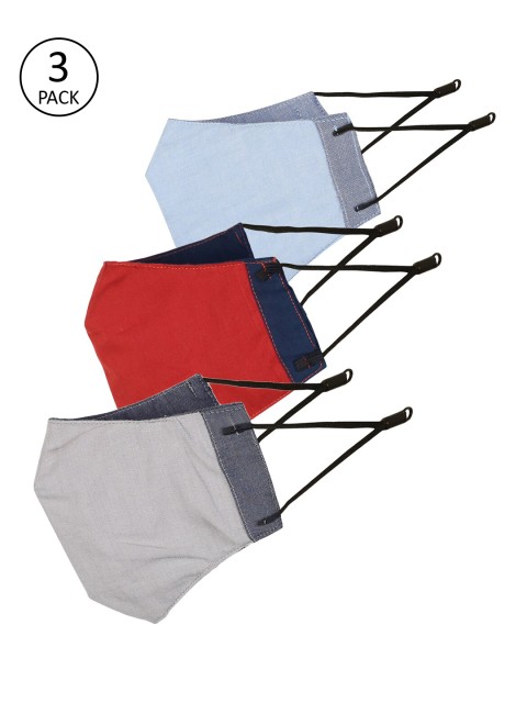 

Balista Unisex Pack Of 3 4-Ply Anti Dust Washable Reuasable Cloth Masks, Cream