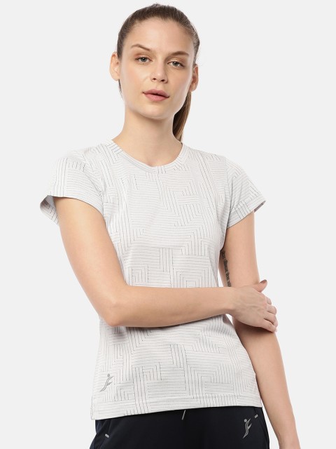 

FINO Women Off-White Printed Round Neck T-shirt