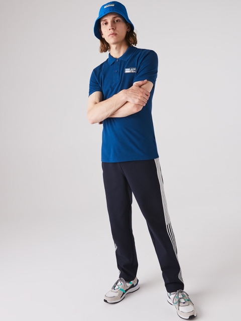 

Lacoste Men Blue Solid Polo Collar T-shirt