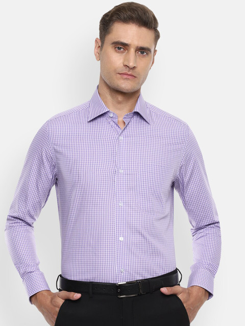 

Louis Philippe Men Purple Regular Fit Checked Formal Shirt