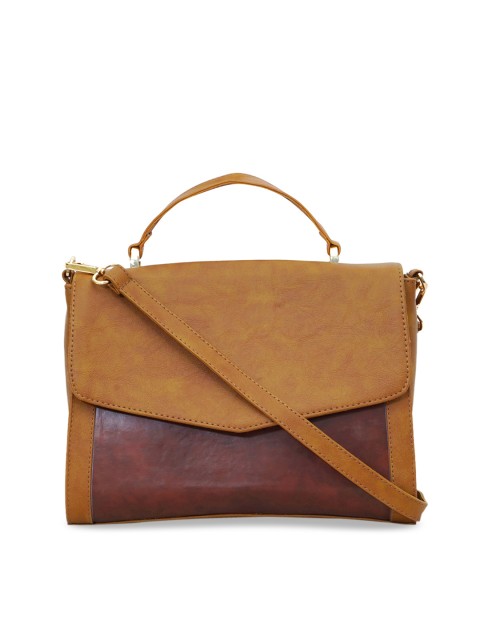 

Diwaah Brown & Maroon Colourblocked Satchel