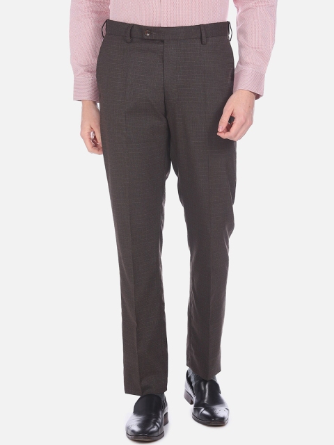 

Arrow Men Brown Regular Fit Solid Formal Trousers