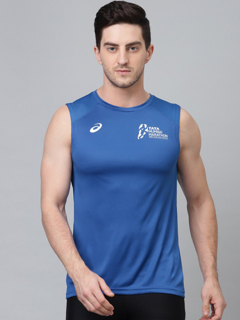 

ASICS Men Blue Solid Innerwear Vest 2031B698.400.S