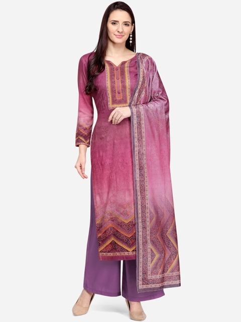 

Stylee LIFESTYLE Women Magenta & Purple Self Design Unstitched Dress Material