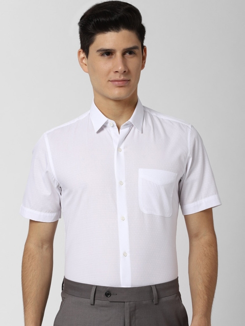 

Peter England Men White Slim Fit Self Design Formal Shirt