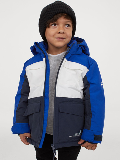 

H&M Boys Blue & White Colourblocked Waterproof Ski Jacket