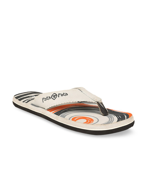 

Bata Men Off-White Printed Thong Flip-Flops