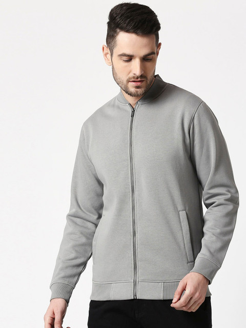 

Bewakoof Men Grey Solid Water Resistant Sporty Jacket