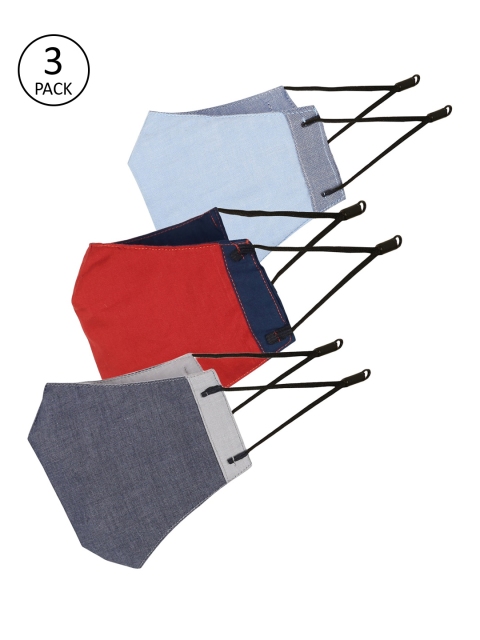

Balista Pack of 3 Solid 4-Ply Reusable Cloth Masks, Grey