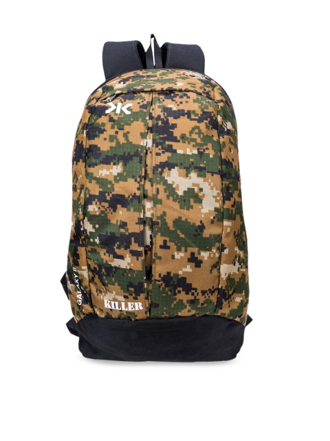 

Killer Unisex Brown and Green Printed Backpack