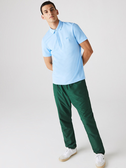 

Lacoste Men Blue Solid Polo Collar T-shirt