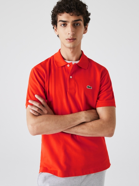 

Lacoste Men Orange Solid Polo Collar T-shirt