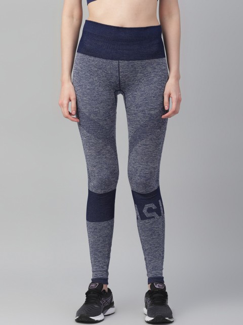 

ASICS Women Blue Solid Tights