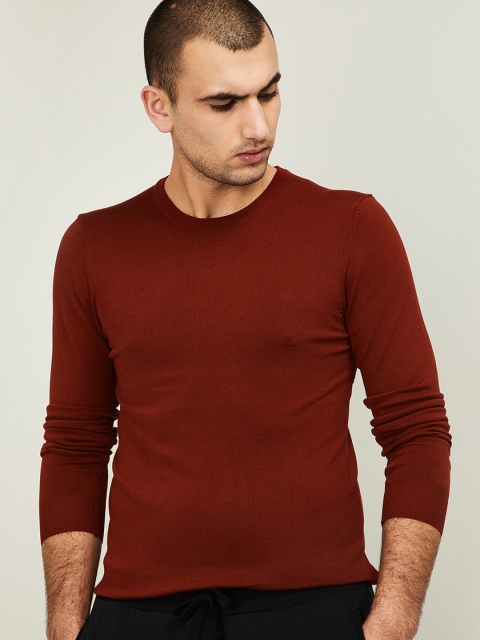 

Fame Forever by Lifestyle Men Maroon Solid Pullover Sweater