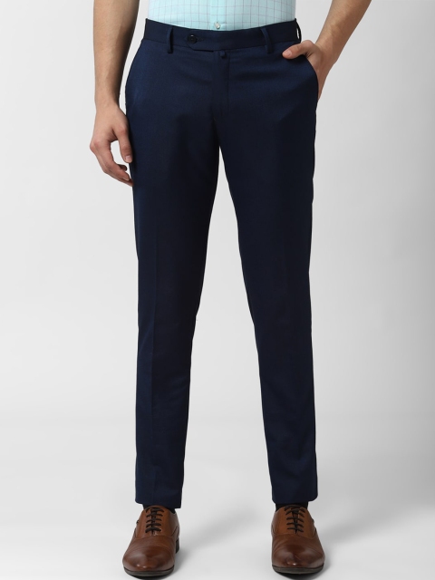 

Peter England Men Navy Blue Slim Fit Solid Formal Trousers