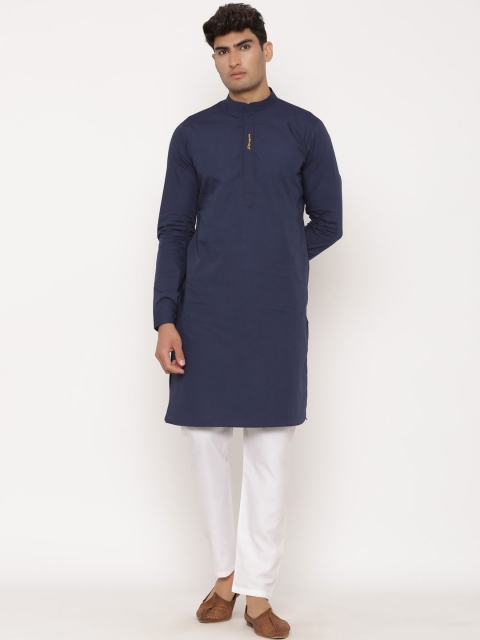 

Tistabene Men Blue Solid Straight Kurta