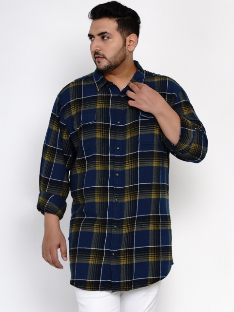 

Santonio Men Blue Regular Fit Cotton Checked Casual Shirt