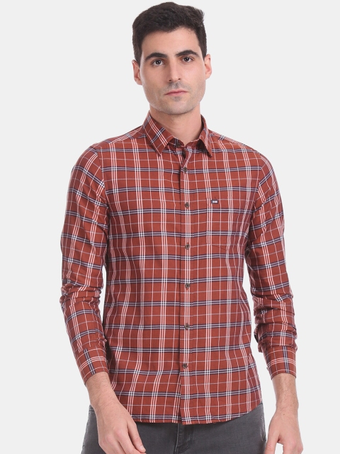 

Arrow Sport Men Brown & Blue Slim Fit Checked Casual Shirt