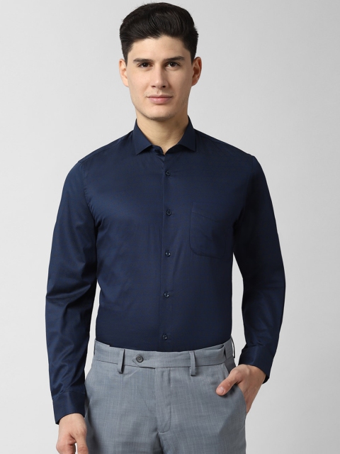

Peter England Men Navy Blue Slim Fit Solid Cotton Formal Shirt