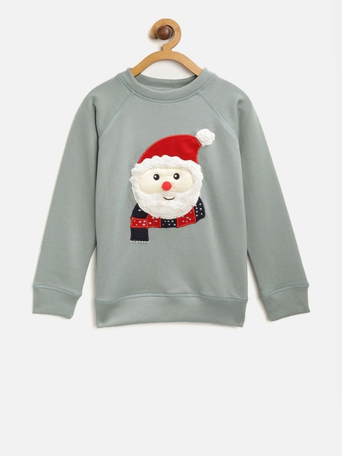 

Cherry Crumble Boys Green Embroidered Sweatshirt
