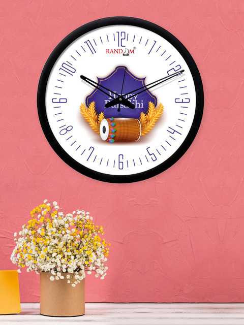 

RANDOM Multicolored Happy Baishakhi Round Shaped Wall Clock With Glass, Multi