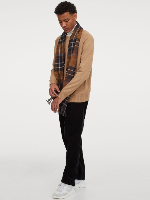 

H&M Men Beige Solid Wool-Blend Sustainable Jumper