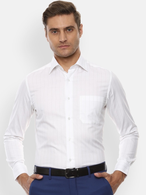 

Louis Philippe Men White Regular Fit Striped Casual Shirt
