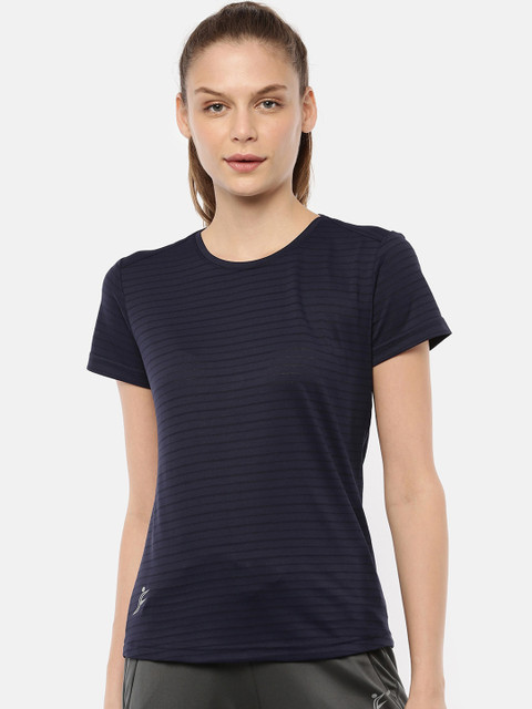 

FINO Women Navy Blue Solid Round Neck T-shirt