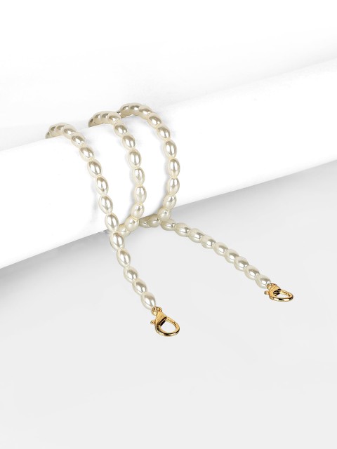 

Bellofox Women White Luxe Pearl Mask Chain