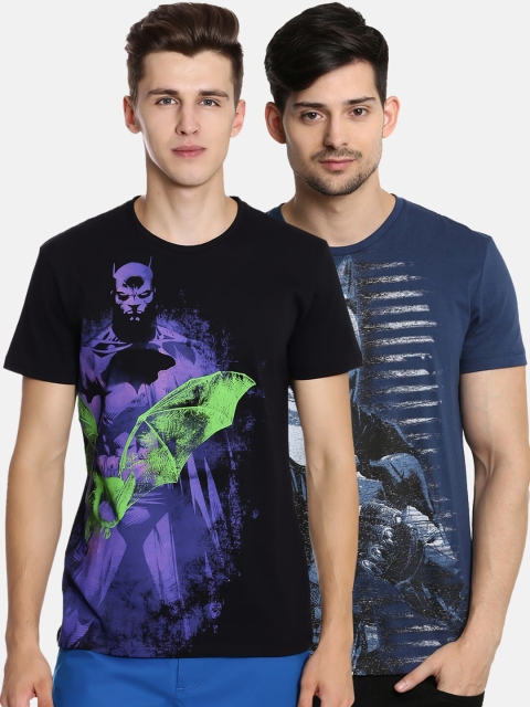 

Free Authority Batman Printed Pack of 2 Tshirt for Men, Black