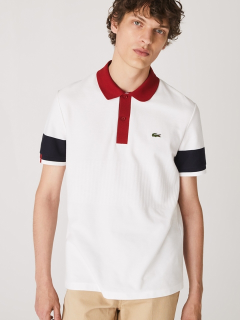 

Lacoste Men White Solid Polo Collar T-shirt