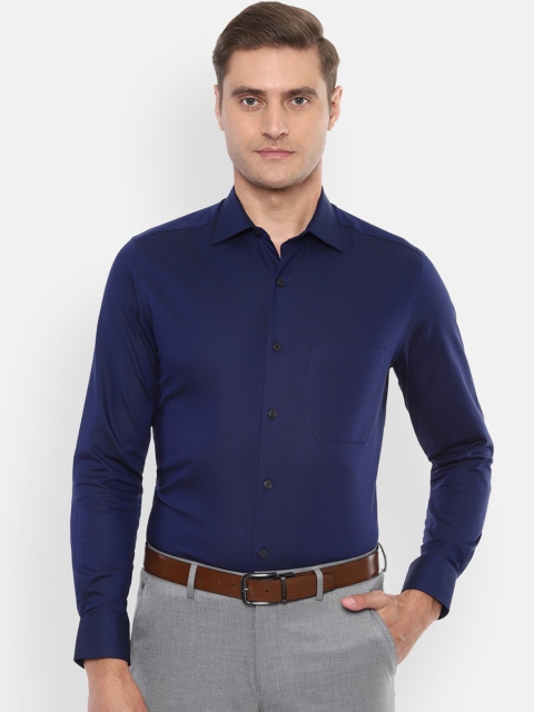 

Louis Philippe Men Navy Blue Regular Fit Solid Formal Shirt