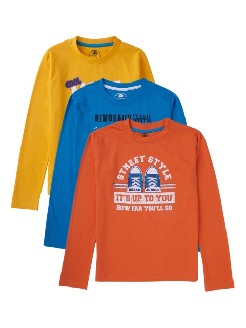 

Cub McPaws Boys Blue Pack Of 3 Round Neck T-shirts