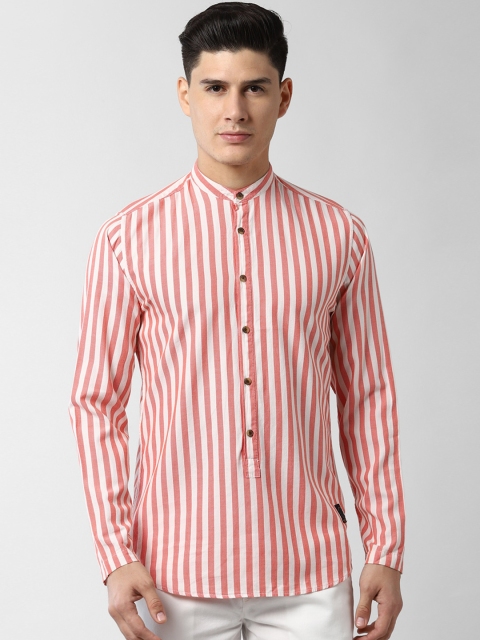 

Peter England Casuals Men Red Slim Fit Striped Casual Shirt