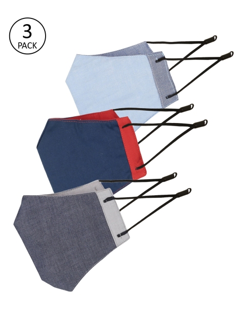 

Balista Pack Of 3 Solid 4-Ply Reusable Adjustable Anti-Dust Cloth Masks, Grey