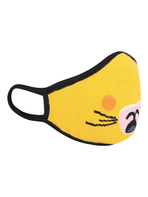 

Soxytoes Kids Yellow & Black 4-Ply Cotton Knitted Protective Outdoor Mask