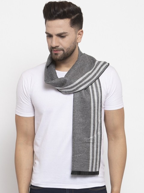 

Calvadoss Men Black & White Striped Premium Muffler