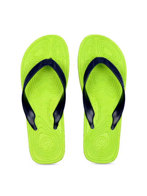 

Solethreads Men Lime Green & Black Solid Thong Flip-Flops
