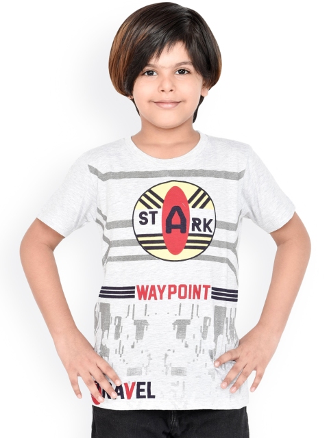 

ORANGE PUMPKKIN Boys Grey Printed Round Neck T-shirt