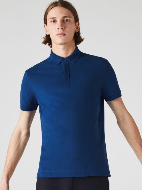 

Lacoste Men Blue Solid Henley Neck T-shirt