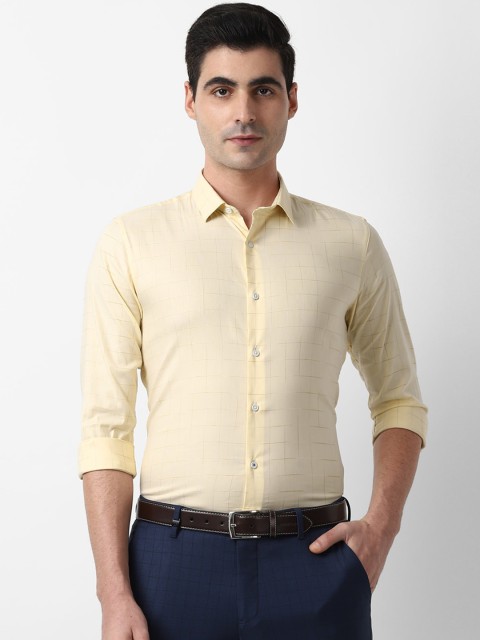 

Louis Philippe Sport Men Yellow Slim Fit Checked Casual Shirt
