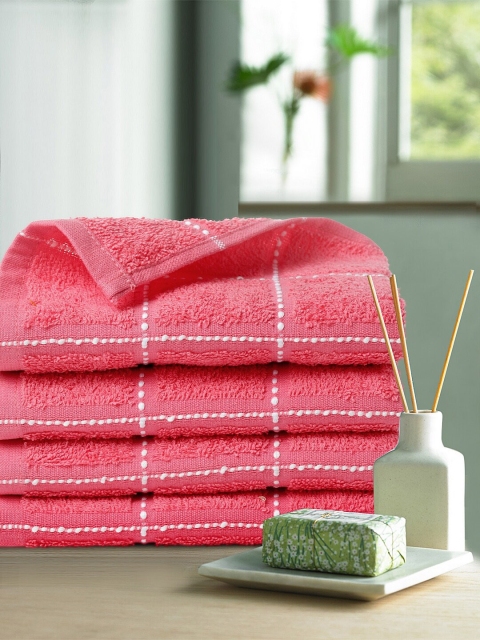 

Trident Pack Of 4 Pink Striped 450 GSM Dusk & Dawn Hand Towels