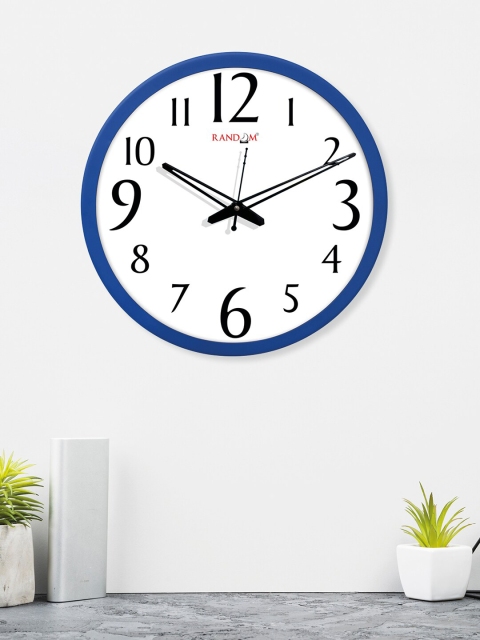 

RANDOM Blue & White Round Solid Analogue Wall Clock