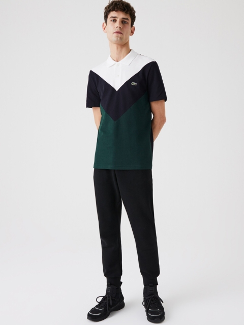 

Lacoste Men Green Colourblocked Polo Collar T-shirt