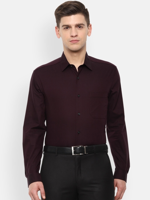 Louis Philippe Men Maroon Regular Fit Self Design Casual Shirt