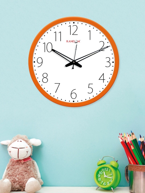 

RANDOM Orange & White Calibri Font Round Shaped Wall Clock