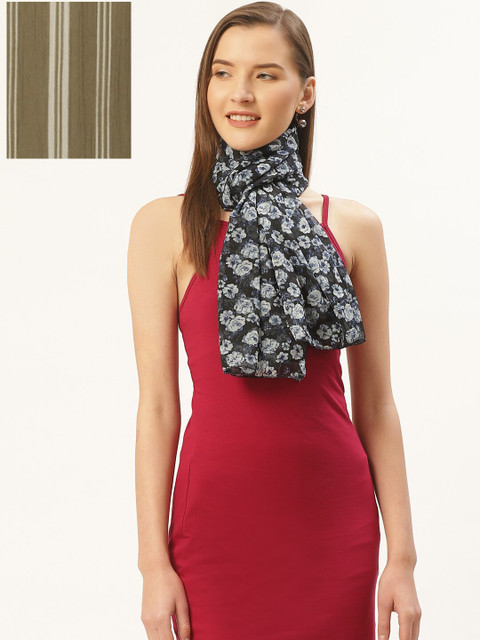 

Trend Arrest Women Pack Of 2 Printed Scarves, Grey