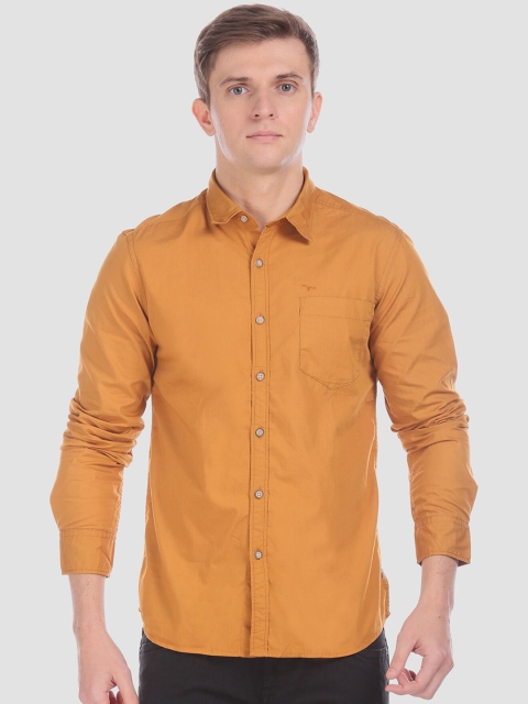 

Flying Machine Men Orange Regular Fit Solid Casual Shirt