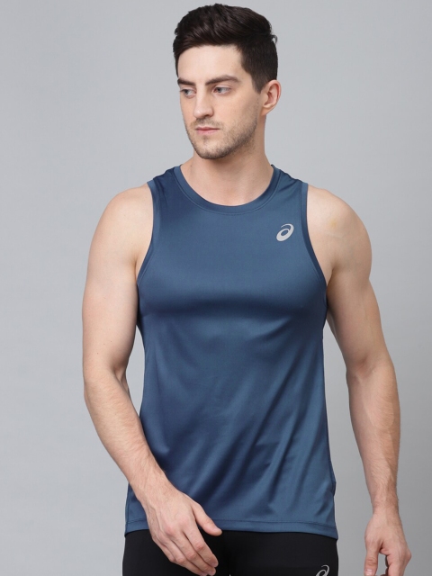 

ASICS Men Blue Solid Gym Vest 618B00.0793.M