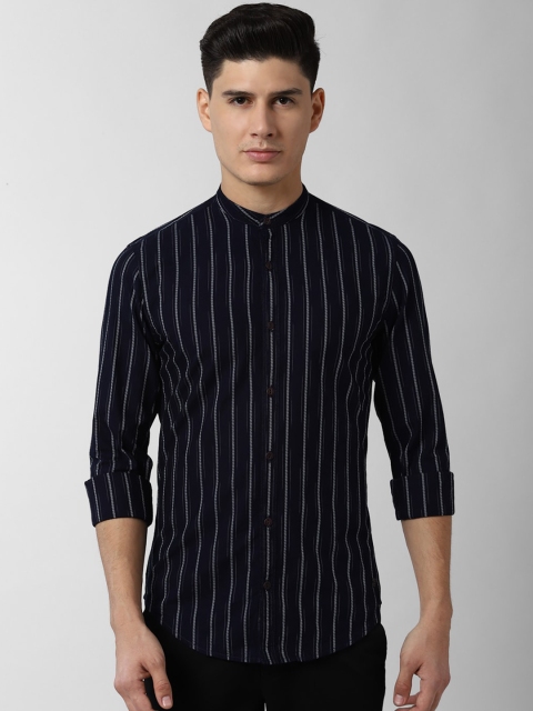 

Peter England Casuals Men Navy Blue Slim Fit Striped Casual Shirt